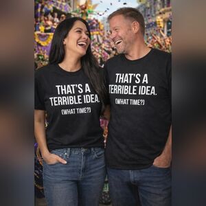 Black Graphic T-Shirt with Humorous Text